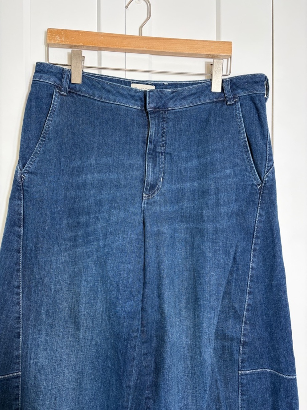 Pilcro Wide Leg Dark Blue Denim Culottes - Picture 2 of 5